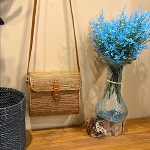 Handcrafted Rattan Crossbody Purse